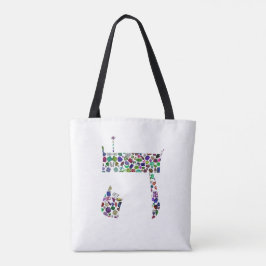 Hebrew Letter HEY made with Gemstones Tote Bag