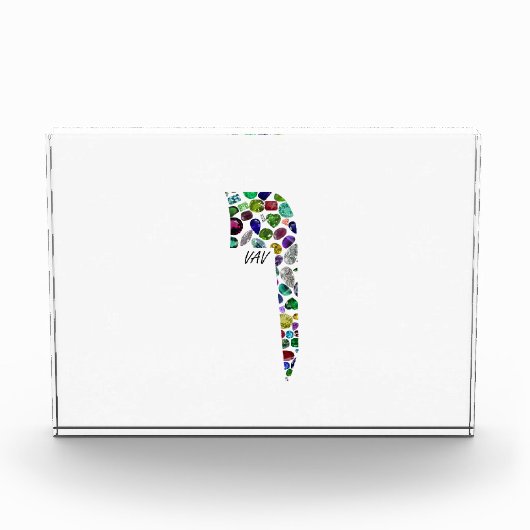 Hebrew Letter VAV made with Gemstones Fotoblokken (Voorkant)