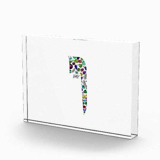 Hebrew Letter VAV made with Gemstones Fotoblokken (Rechts)