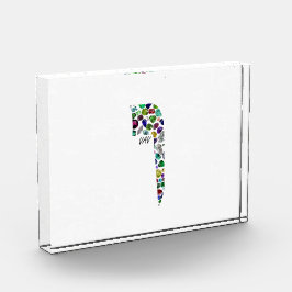 Hebrew Letter VAV made with Gemstones Fotoblokken