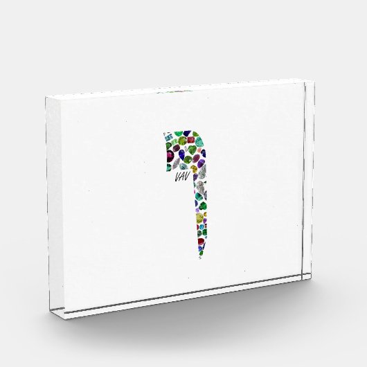 Hebrew Letter VAV made with Gemstones Fotoblokken (Links)