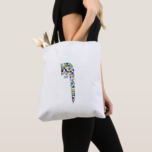 Hebrew Letter VAV made with Gemstones Tote Bag (Dichtbij)