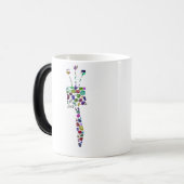 Hebrew Letter ZAIN made with Gemstones Magische Mok (Voorkant links)