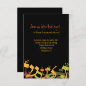 HEBREW LETTERS TREE Bar Mitzvah Party Card Kaart (Voorkant / Achterkant)