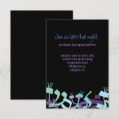 HEBREW LETTERS TREE Bar Mitzvah Party Card Kaart (Voorkant / Achterkant)