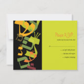 HEBREW LETTERS TREE Bar Mitzvah Reply Card RSVP Kaartje (Voorkant)