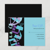 HEBREW LETTERS TREE Bar Mitzvah Reply Card RSVP Kaartje (Voorkant / Achterkant)
