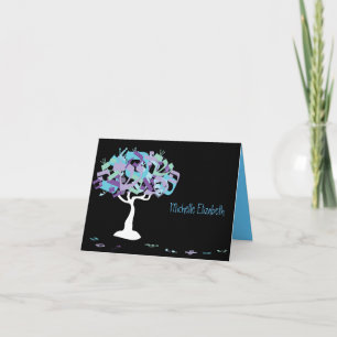 HEBREW LETTERS TREE Bar Mitzvah Thank You Card Bedankkaart