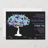 HEBREW LETTERS TREE Bar Mitzvah Uitnodiging (Voorkant)