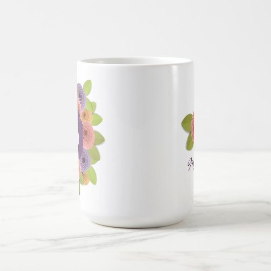 Hebrew Monogram Floral Coffee Mug Koffiemok (Center)