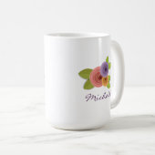 Hebrew Monogram Floral Coffee Mug Koffiemok (Voorkant rechts)