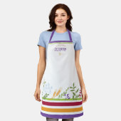 HEBREW Name Floral LOVE MADE EDIBLE Apron Schort (Gedragen)