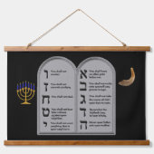 HEBREW NUMBERED TEN COMMANDMENTS HANGEND WANDKLEED (Voorkant)