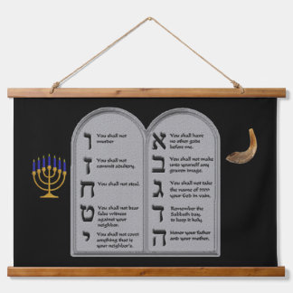 HEBREW NUMBERED TEN COMMANDMENTS HANGEND WANDKLEED