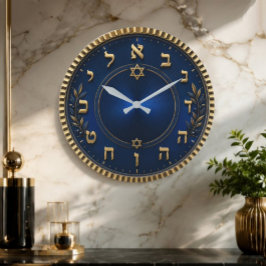 Hebrew Numbers Elegant Star of David Clock Jewish Grote Klok