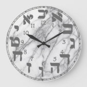 Hebrew Numbers Round Clock Grote Klok (Voorkant)
