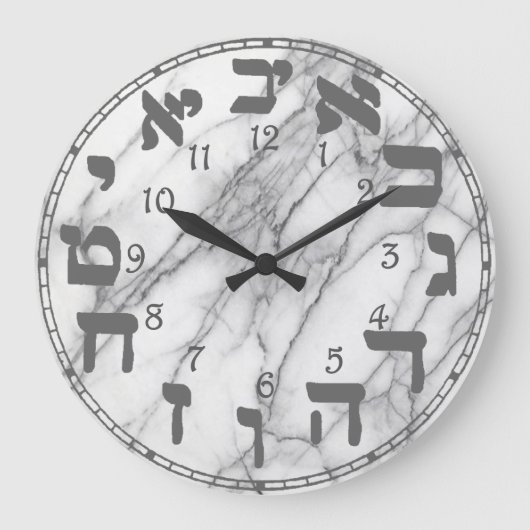 Hebrew Numbers Round Clock Grote Klok (Voorkant)