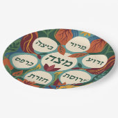 Hebrew Pesach Seder Plate for Passover Dinner Papieren Bordje (Gekanteld)