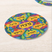 Hebrew Pesach Seder Plate for Passover Dinner  Ronde Kartonnen Onderzetter (Gebogen)