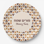 Hebrew Purim Sameach Hamentash Hamantaschen Papieren Bordje (Voorkant)