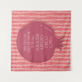 Hebrew Rosh Hashana Greetings met een Pomegranaat Wandkleed (Voorkant (horizontaal))