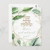 Hebrew Rosh Hashana Greetings Waterverf Leaves Briefkaart (Voorkant / Achterkant)