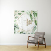 Hebrew Rosh Hashana Greetings Waterverf Leaves Wandkleed (In Situ (horizontaal))