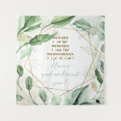 Hebrew Rosh Hashana Greetings Waterverf Leaves Wandkleed (Voorkant)