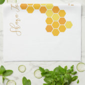 Hebrew Shana Tova Happy New Jwish Year Honeycomb Theedoek (Gevouwen)