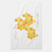 Hebrew Shana Tova Happy New Jwish Year Honeycomb Theedoek (Verticaal)