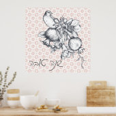 Hebrew Shana Tova Rosh Hashana Joods nieuwjaar Poster (Keuken)