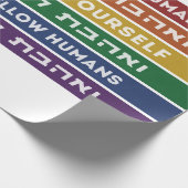 Hebrew Torah Verse houdt van je gele LGBTQ-regenbo Cadeaupapier (Hoek)