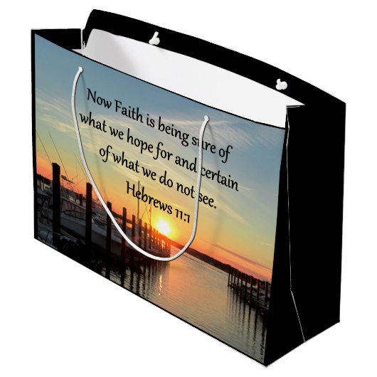 HEBREWS 11:11 SUNSET ONTWERP LARGE CADEAUTASJE (Achterkant Gekanteld)