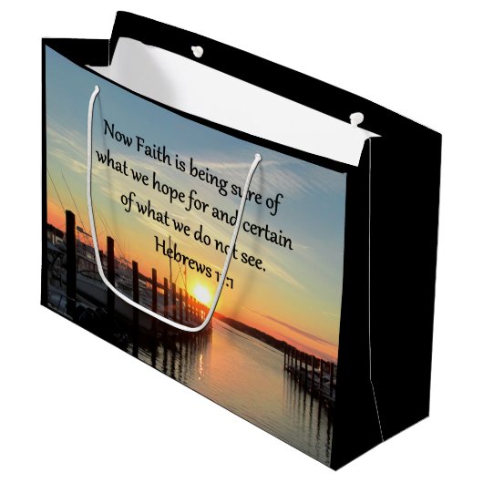 HEBREWS 11:11 SUNSET ONTWERP LARGE CADEAUTASJE (Voorkant Gekanteld)