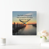 HEBREWS 11:11 SUNSET ONTWERP VIERKANTE KLOK (Huis)