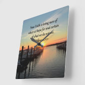 HEBREWS 11:11 SUNSET ONTWERP VIERKANTE KLOK (Hoek)