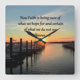 HEBREWS 11:11 SUNSET ONTWERP VIERKANTE KLOK