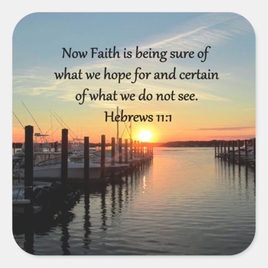 HEBREWS 11:11 SUNSET ONTWERP VIERKANTE STICKER (Voorkant)