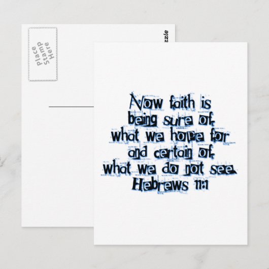 Hebrews 11:1 briefkaart (Voorkant / Achterkant)