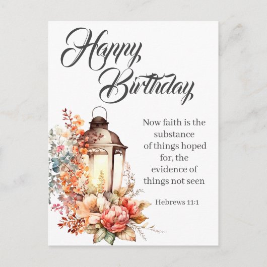 Hebrews 11:1 Christian Birthday Wishes Briefkaart (Voorkant)