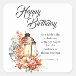 Hebrews 11:1 Christian Birthday Wishes Vierkante Sticker