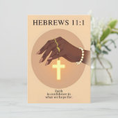 Hebrews 11:1 Faith Confidence Scripture Art Feestdagenkaart (Staand voorkant)