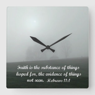 Hebrews 11:1 vierkante klok