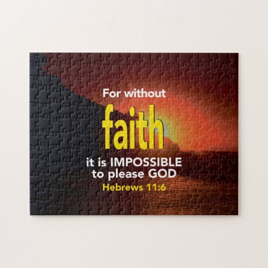 HEBREWS 11:6 zonder geloof Christelijk Legpuzzel (Horizontaal)