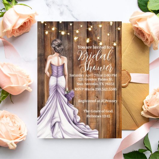 Hebrews 12:15 Graceful Bridal Shower Invitation Kaart