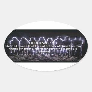 HEBREWS 13:2-BINNENHOEK OVALE STICKER