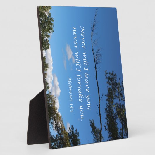 Hebrews 13:5 Never will I leave you Fotoplaat (Zijkant)