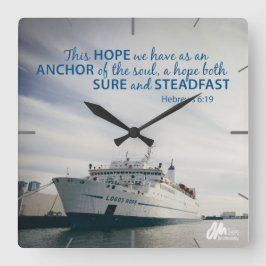 Hebrews 6:19 Wall Clock Vierkante Klok