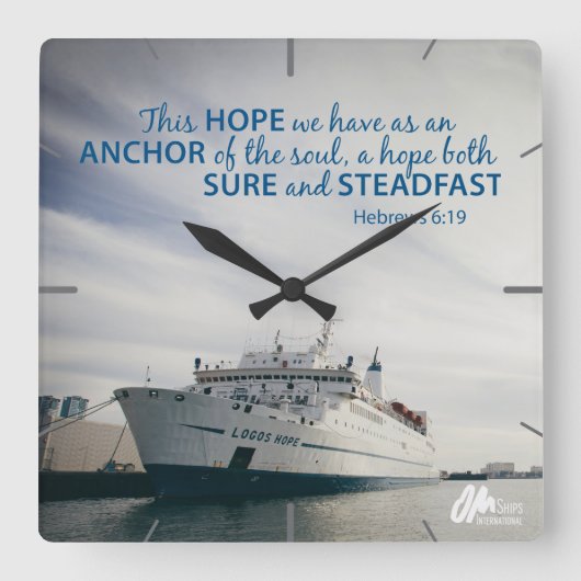 Hebrews 6:19 Wall Clock Vierkante Klok (Voorkant)
