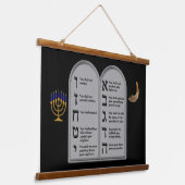 HEBREWSE NUMMER TIEN GEBODEN HANGEND WANDKLEED (Gebogen)